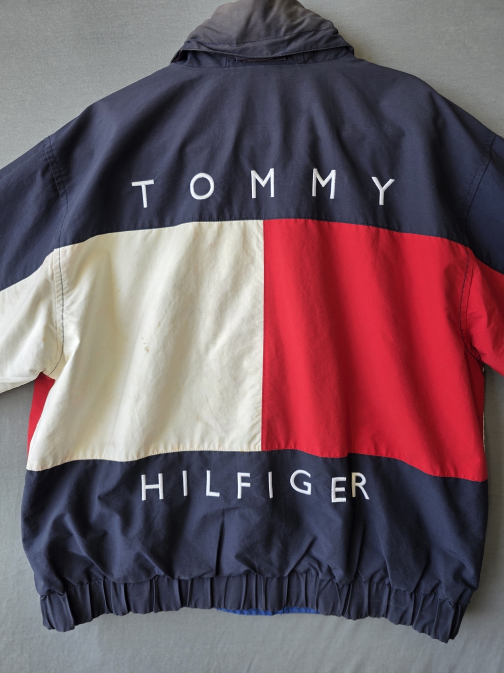 Vintage Tommy Hilfiger Reversible Colorblock Jacket 1995 Spellout Streetwear.